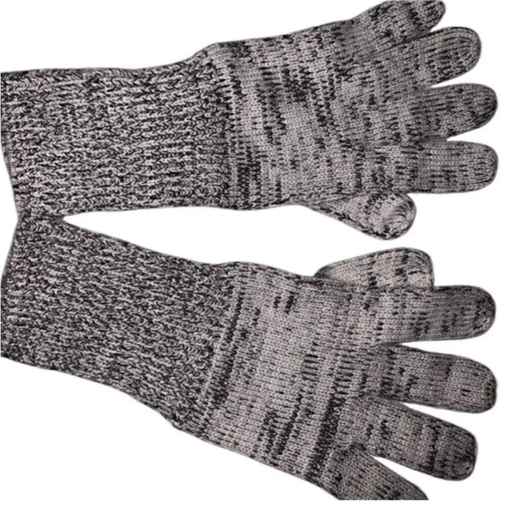 NEW Everlane Knit Gloves Womens‎ OS Black White Space Dye Marled Winter
